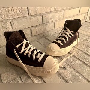 Converse platform sneakers, Size 7, Dark Purple